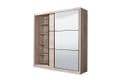 Navara Oak Effect Sliding Door Wardrobe 215cm with Mirrored Doors - UK Luxury Furniture